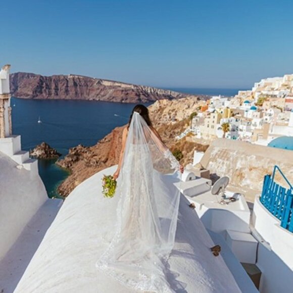 Lace Wedding Veil Tulle 118-Inch Long Cathedral Bridal Veels for Brides - Picture 7 of 7